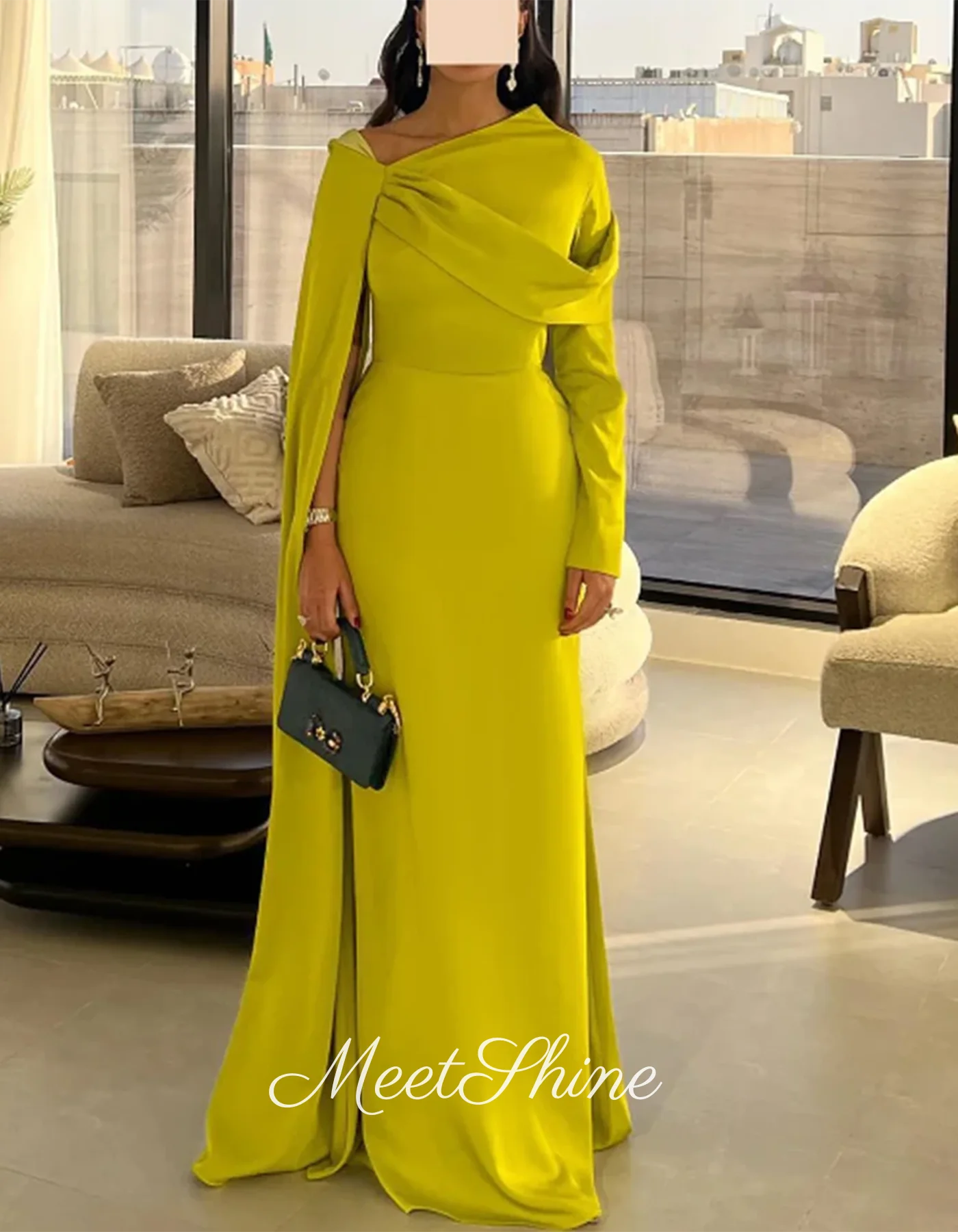 Vestidos de Noche de satén con hombros descubiertos, color rojo de Dubái, sencillos, de manga larga, vestidos de fiesta de Arabia Saudita personalizados