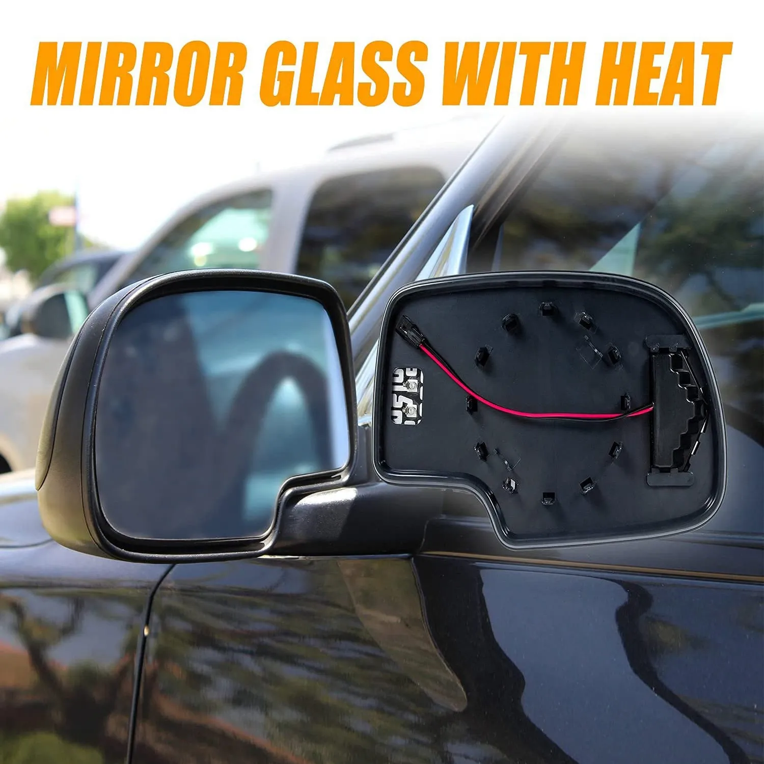 Side Heated Mirror Glass for Escalade for for 88944391 Left