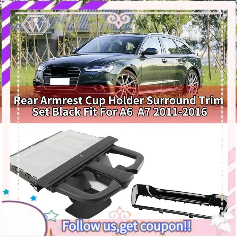 

Portable 2Pcs Rear Seat Armrest Drink Holder&Cup Holder Frame 8P0885995B6PS 4G8 863 289A4PK For A3 A4 A6 A7 Quattro Q5 Part