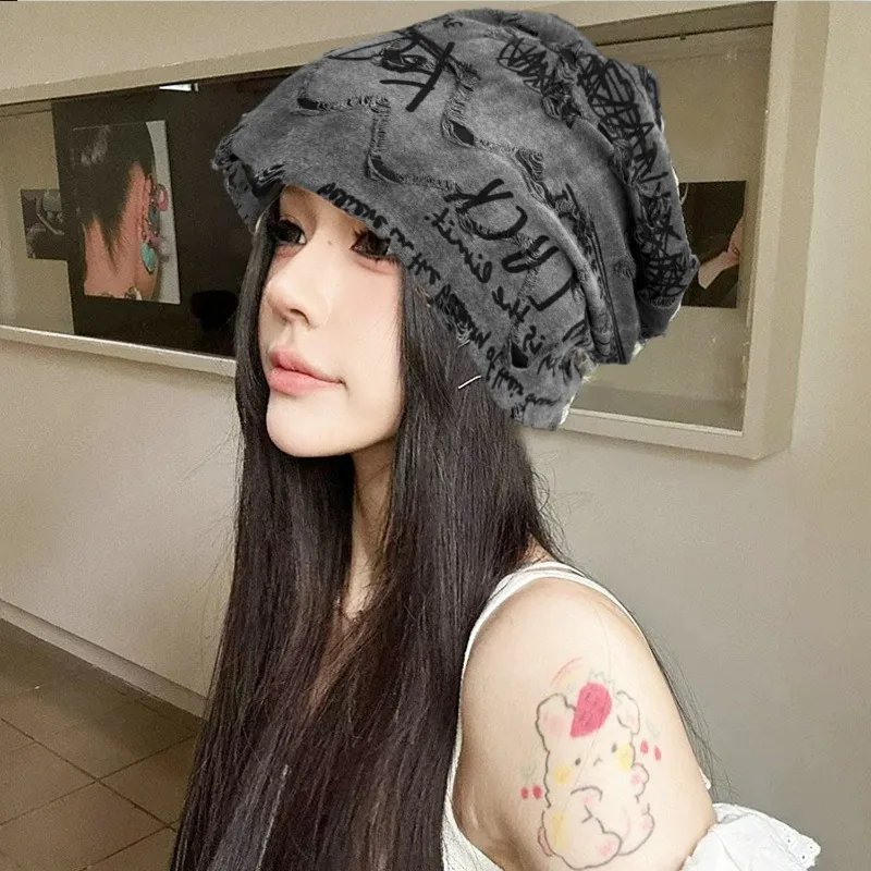 

Cool Trendy Cotton Letter Beanie for Men Women Unisex Hip Hop Spring Summer Casual Soft Skullies Streetwear Thin Bonnet Hats