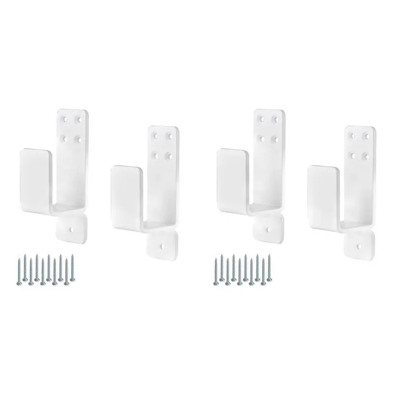 

New 2X 2X4 Door Barricade Brackets Heavy Duty Upgraded Door Bar Holder Brackets For Home Security Suit For 2X4 Lumber White