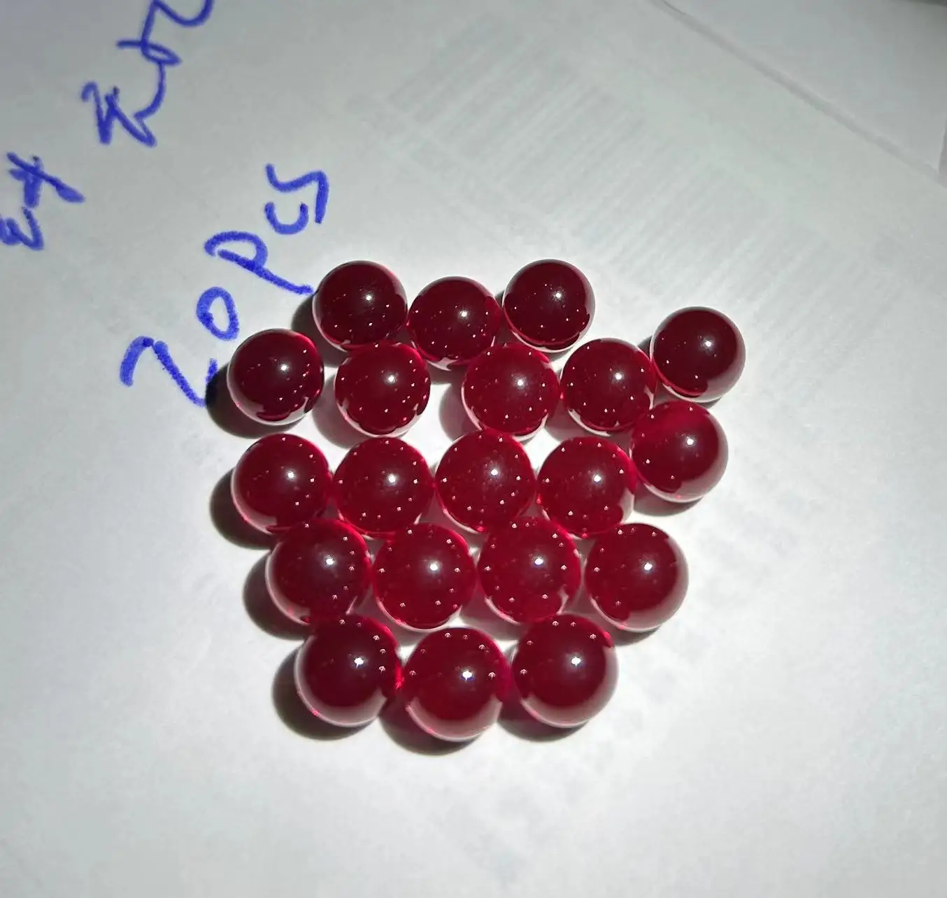 5A class ruby ball industrial 5# red unpunched red corundum ball no crack hardness 9