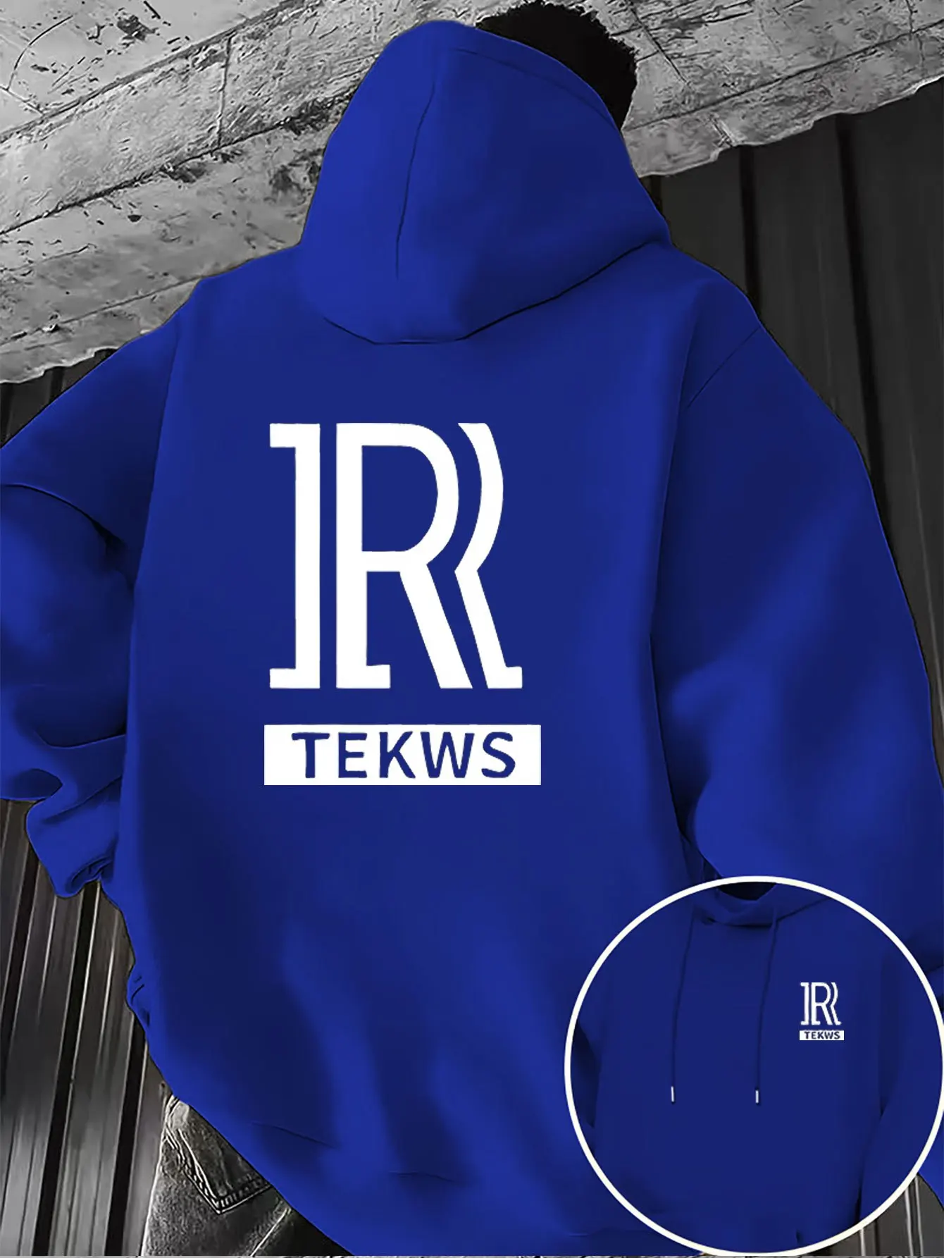 Simple lettering RR streetwear brand printed men's hoodiedouble-sided print designcasual andversatilesuitable for everyday wear.