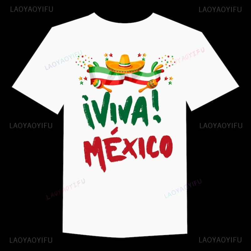 Viva Mexico Woman Graphic T Shirts Mexican Independence Day High Quality Cotton T-shirt Classic Breathable Fashion Casual Tops