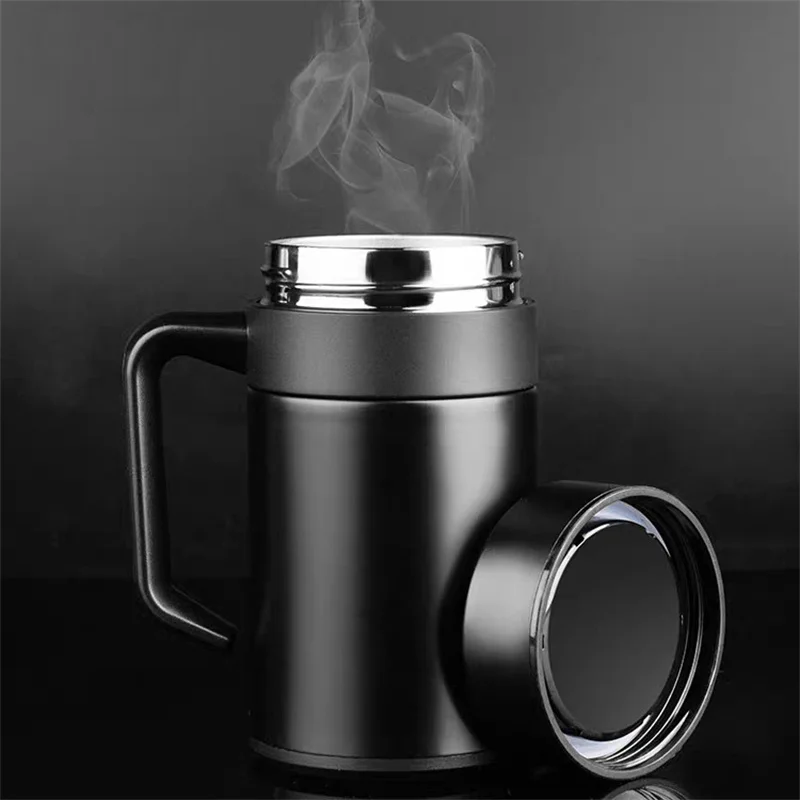 400ML 304 Stainless Steel Thermal Mug Thermos With Handle Lid Tea Filter Tea Tumber Office Water Cup Tea Insulated Cup