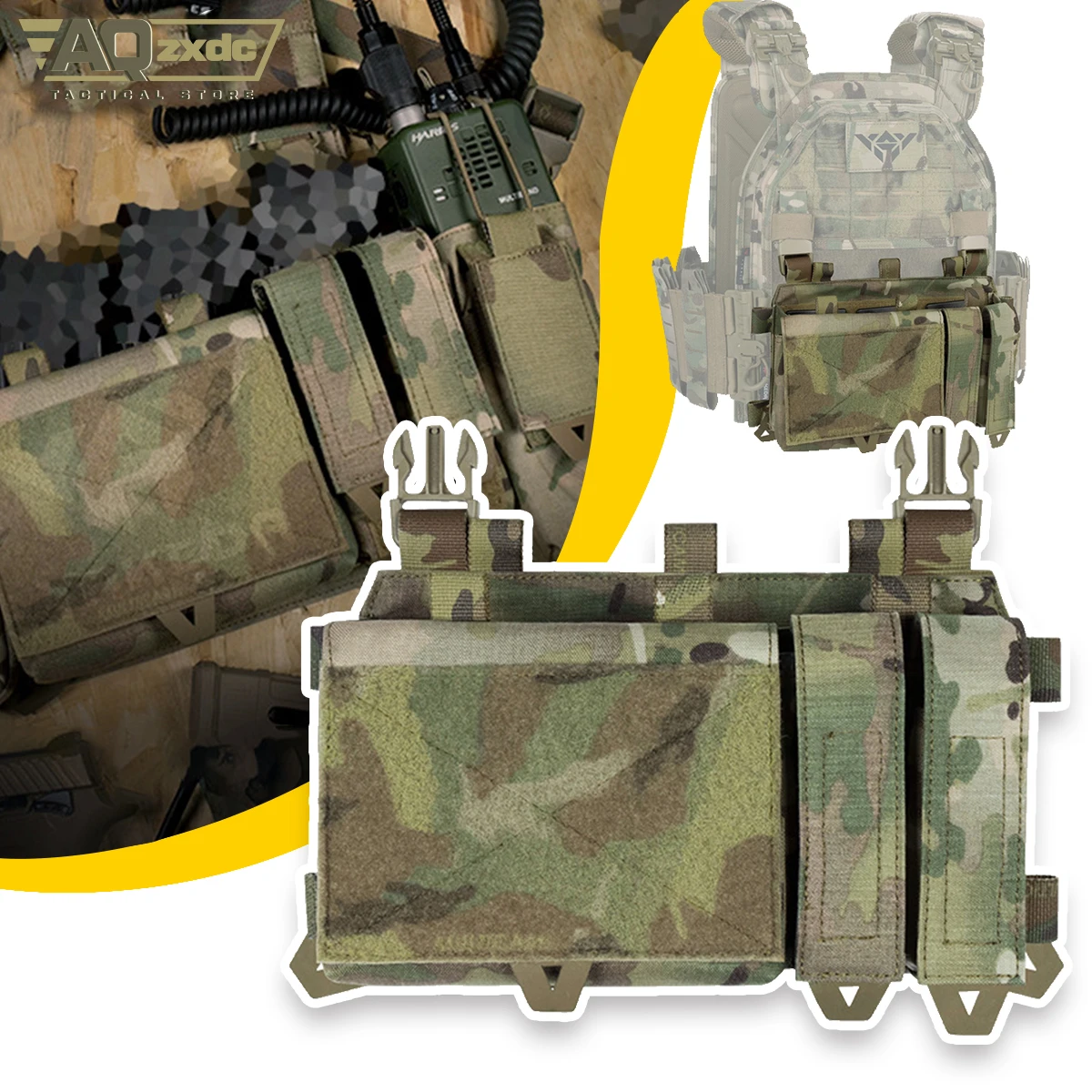 

Tactical Triple Mag Pouch Hunting Pouch Buckle Plate Carrier Chalecos Molle for Outdoor Training Safety Vest Tactical Vest Bag