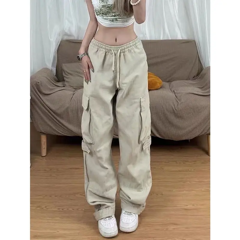 Multi-pocket Side Zipper Work Pants for Men and Women Trendy Brand Retro Design Sense Straight Pants Couple Loose Casual Pants