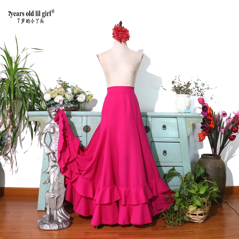 Flamenco Skirt Women's Traditional Spanish Dance Skirt And Multiple Colors  Available  BU33