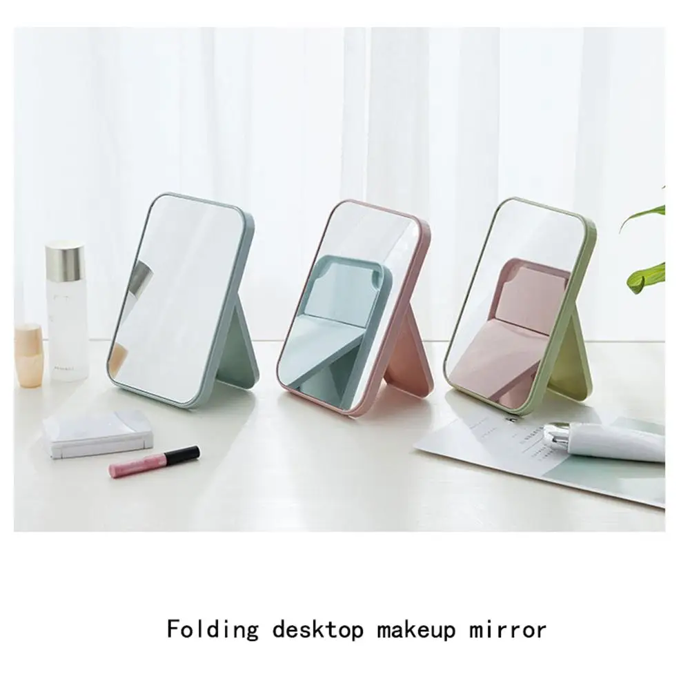 Folding Makeup Mirror Portable Makeup Mirror Student Desktop Small Dormitory Desktop Wholesale Mirror Square Mirrors Z8D8