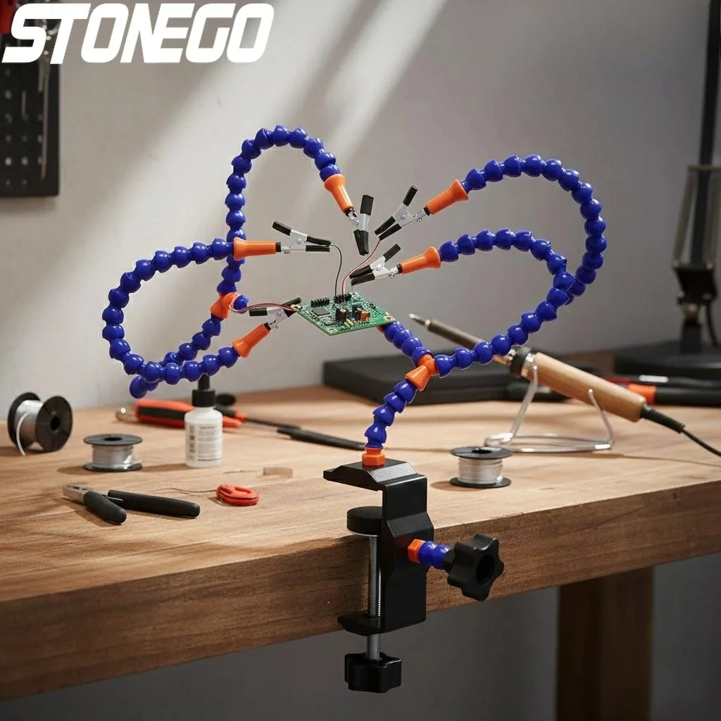 Table Clamp Helping Hands Soldering Iron Auxiliary Holder PCB Repair Station Tool Electronics Workbench Hardware Fixtures Set