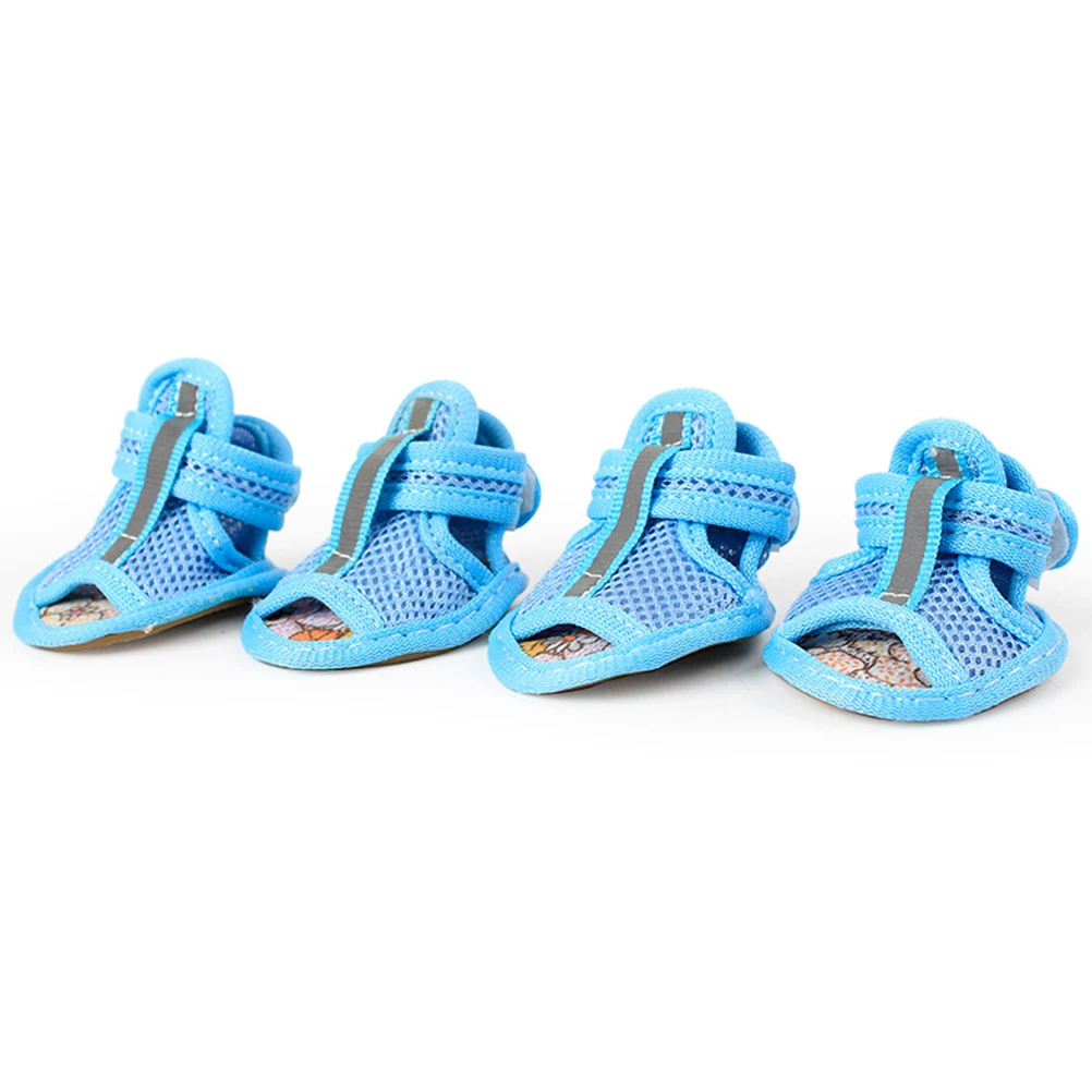 

4 Pcs Pet Sandals Summer Shoes for Boots Toy Supplies Cooling Dogs Adjustable Breathable Small Toothbrush