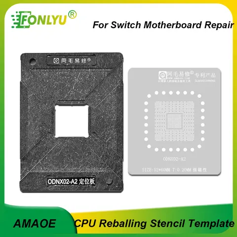 AMAOE ODNX02-A2 BGA Reballing Stencil for Game Player Switch CPU IC ODNX02 A2 Solder Tin Position Plate Motherboard Repair Tools