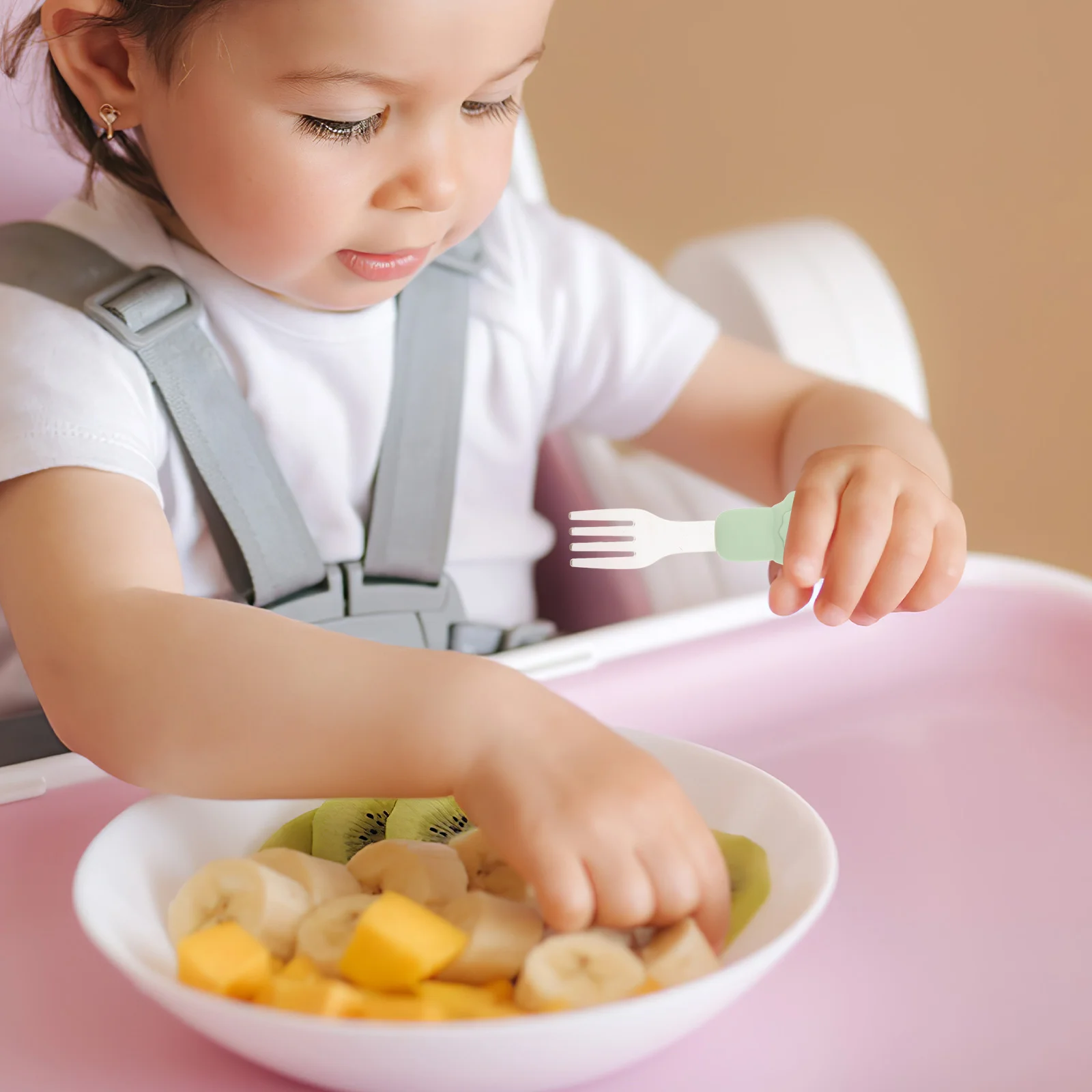 

Silicone Spoon Fork Baby Indoor Toddler Tablespoon Home Utensils Supply Silica Gel Infant Eating Scoop