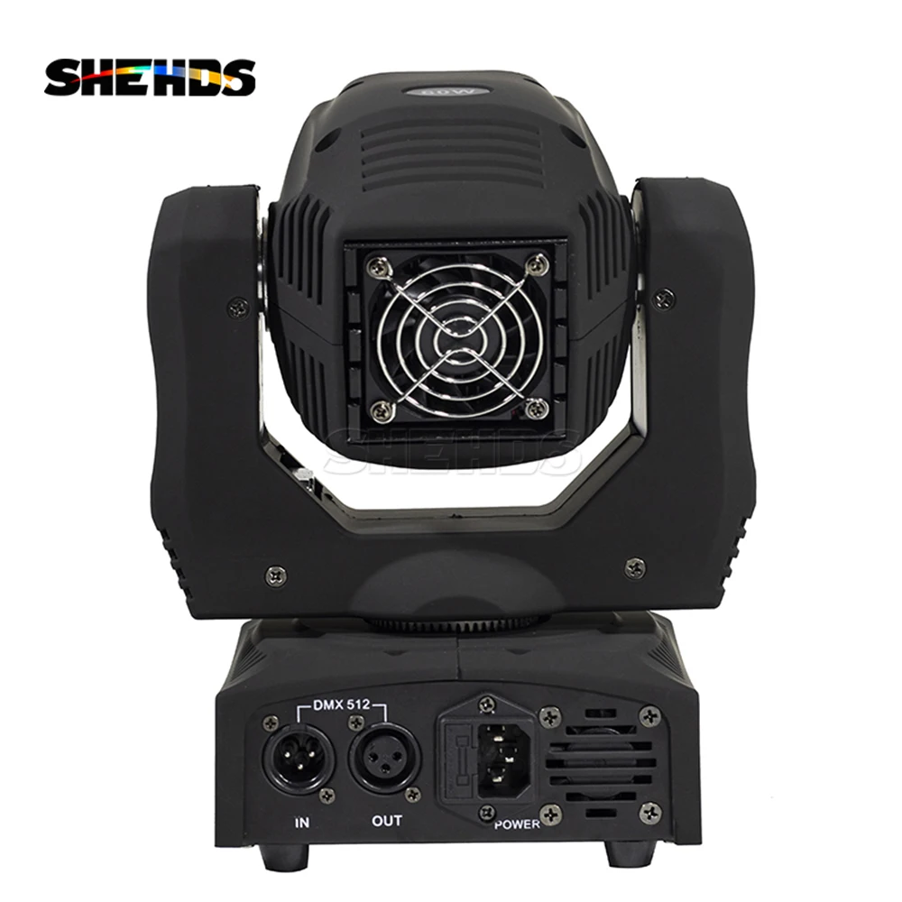 Imagem -05 - Shehds-led Moving Head Light com 4in Flight Case dj Spot Light Projetor Dmx para Festa Disco Casamento Iluminação Boate 60w Pcs Pcs