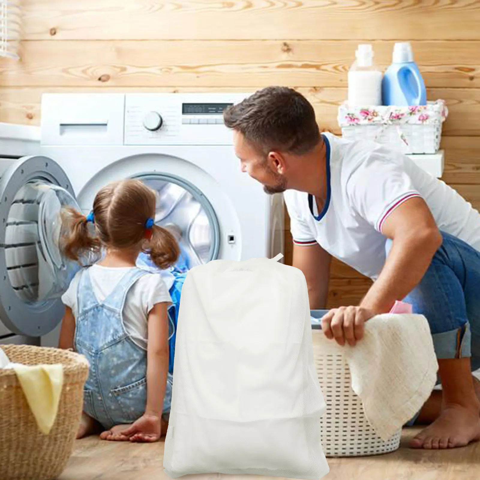 

Laundry Bags Mesh Oversized Reusable Extra Large Wash Bag Travel Clothes Garment Storage Protect Underwear Sweaters Bras