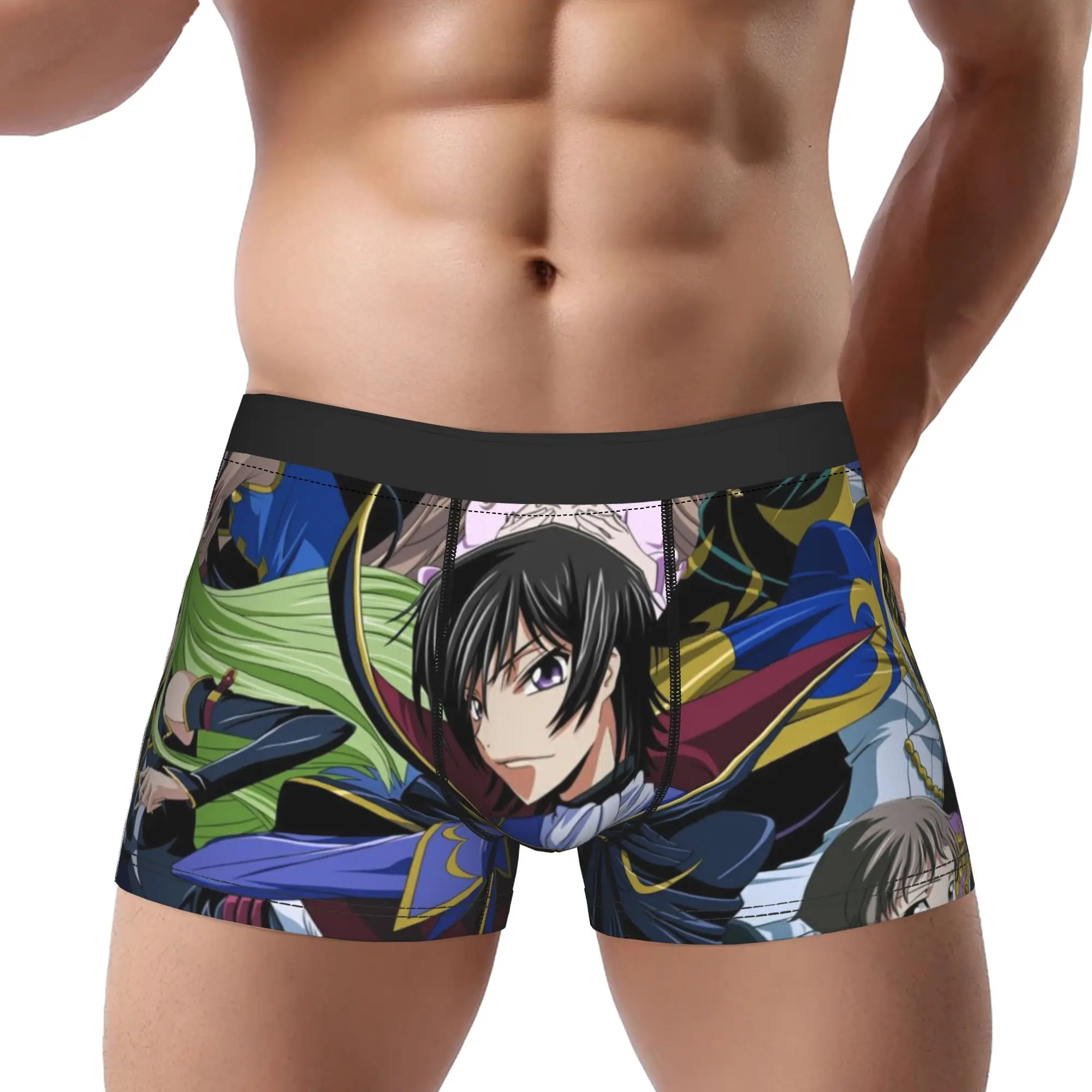 

Трусы Code Geass, мужские трусы, мужское нижнее белье, вентилируемые шорты Code Geass, трусы-боксеры