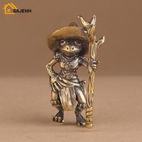 Vintage Brass Frog Wizard Statue Desktop Ornament Metal Cute Figurines Miniatures Home And Office Decoration Car Ornaments