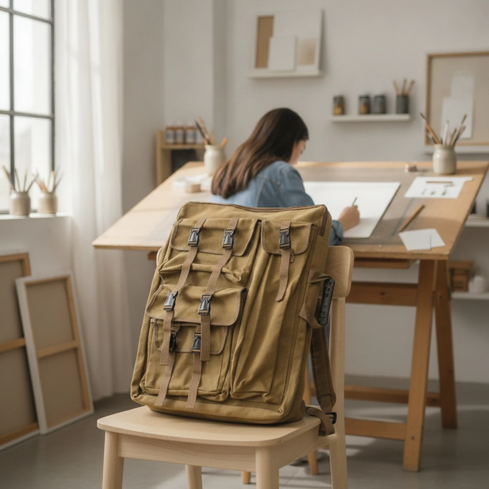 canvas-art-portfolio-bag-multi-pocket-art-portfolio-bag-with-side-compartment-reinforced-practical-for-artists