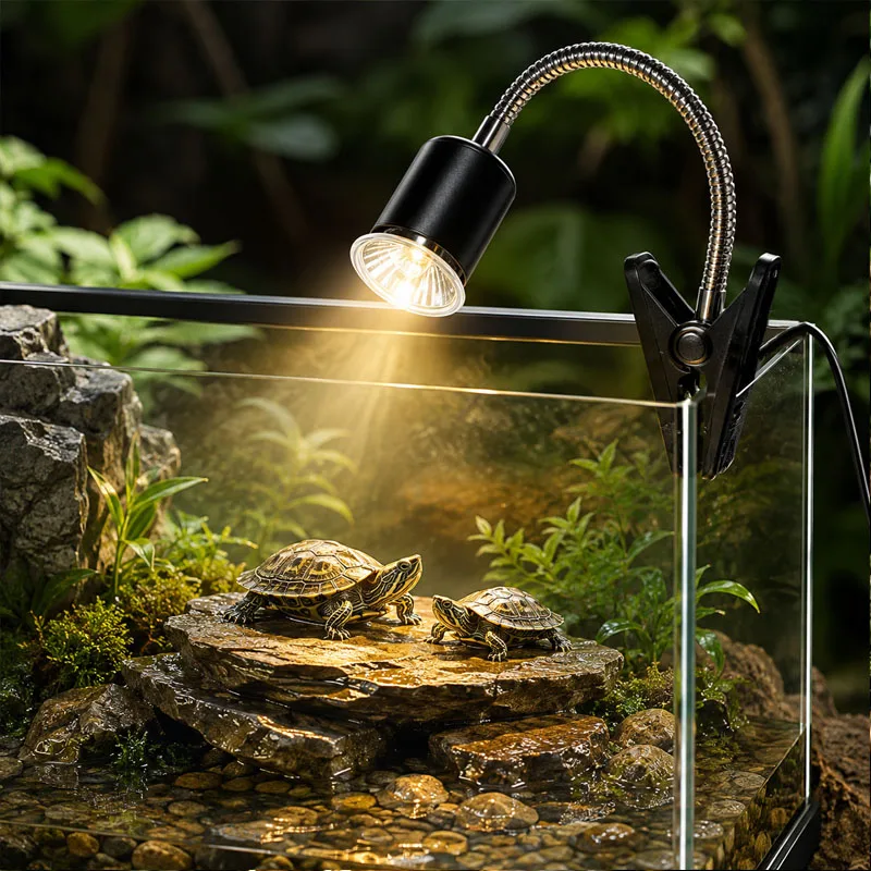 Reptilien-Wärmelampe, UVA-UVB-Licht, drehbare Wärmestrahlleuchte, simuliertes Sonnenlicht für Schildkröten und Echsen, dimmbare Heizlampe. ﻿ – Detail 1