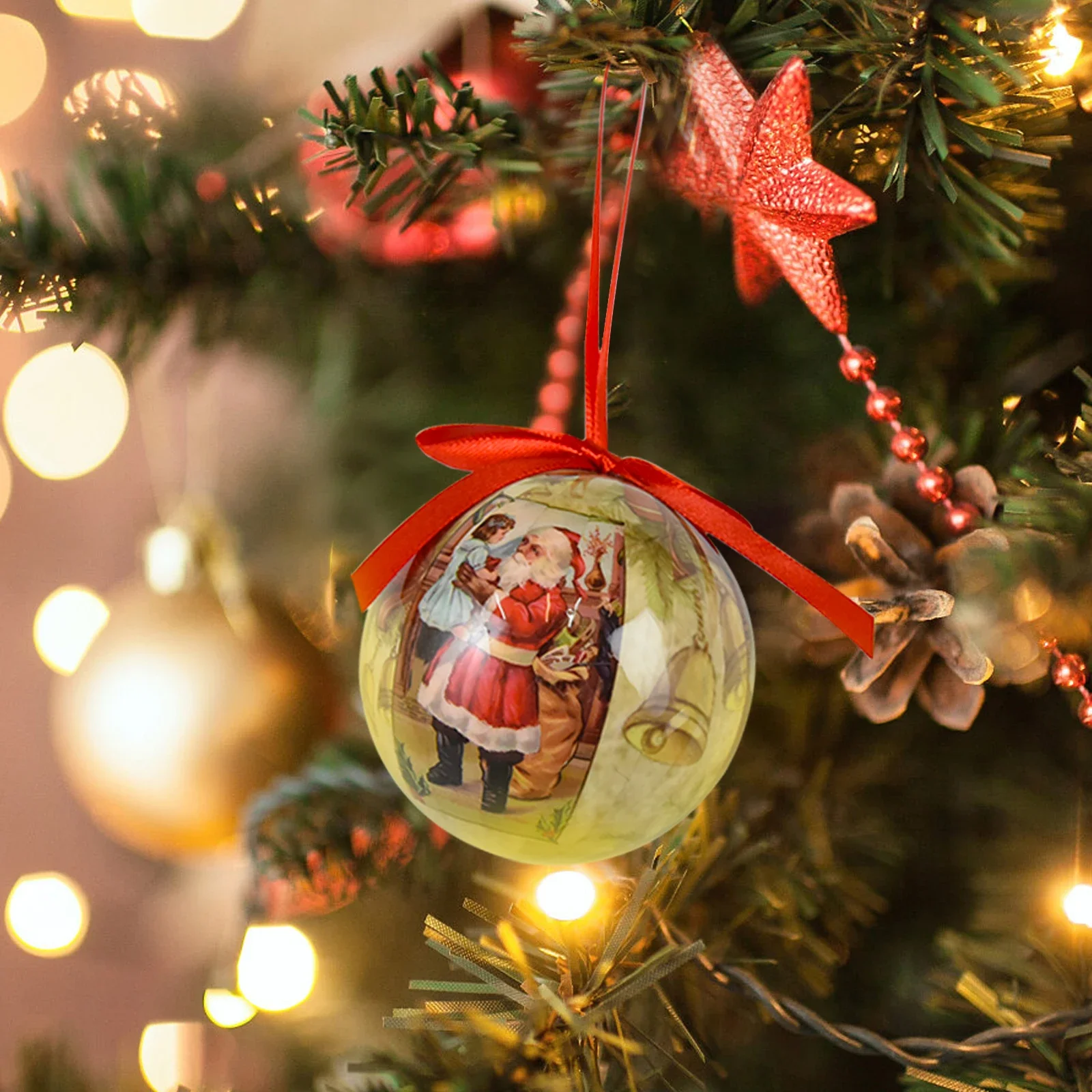 14 PCS Christmas Tree Decor Ball Baubles Ornament  Xmas Tree toys Xmas Party Hanging Ball for Home Party Ornament Christmas Gift