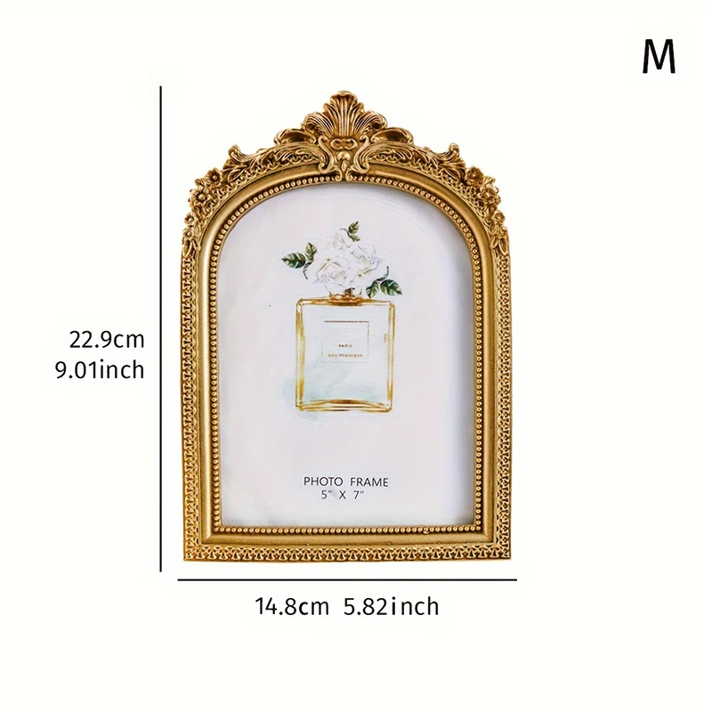 6/7/8 Inch Photo Frame Vintage Wedding Photo Frames For Home Decor Living Room Decoration Desk Gold Picture Frame Luxury Carving