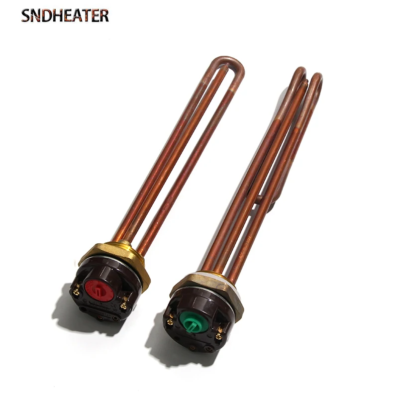 SNDHEATER DN32 250V 50Hz Electric Water Heater Element Thermostat Temperature Control Switch 1.5KW 2KW 2.5KW 3KW 4KW Full Copper