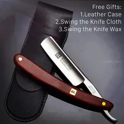 S45C Carbon Steel Straight Razor Barber Shop Sandalwood Handle Razors For Male Shaving Knife men's Safety Shaver Razors G1120