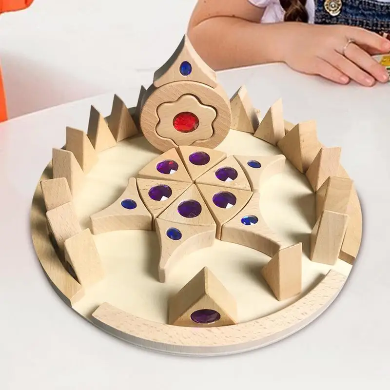 Décennie s de Pierres Précieuses Arc-en-ciel en Bois, Puzzle à Empiler pour Enfant