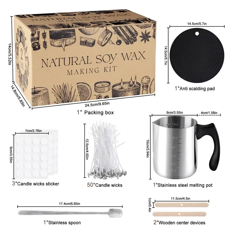 Candle making kit supplies for beginners, bean wax DIY candle making wax, beeswax, aromatherapy DIY candle making kit,