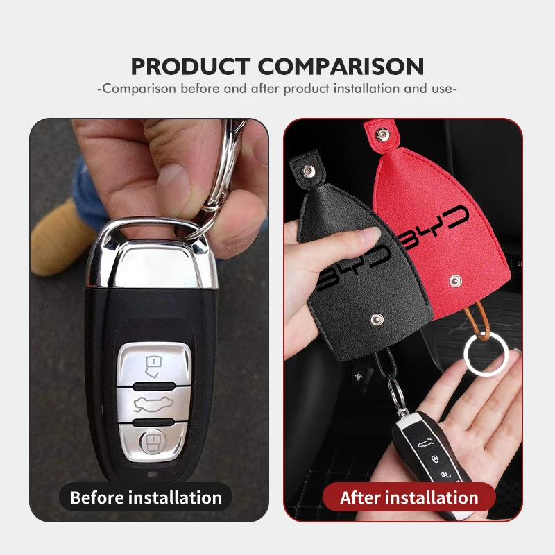 Car Keychain Case Zipper Carbon Fiber Key Protector Cover For BYD S6 S8 E5 E6 G6 L3 S7 G7 Tang Song Qing Yuan Han Max - view 5