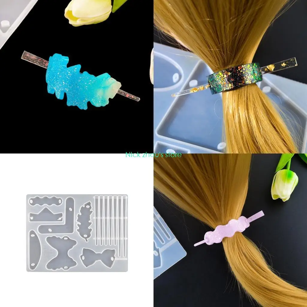 

E15E Hair Pin Resin Casting Mold Set Jewelry Casting Mold Hair Clip Barrette Hairpins
