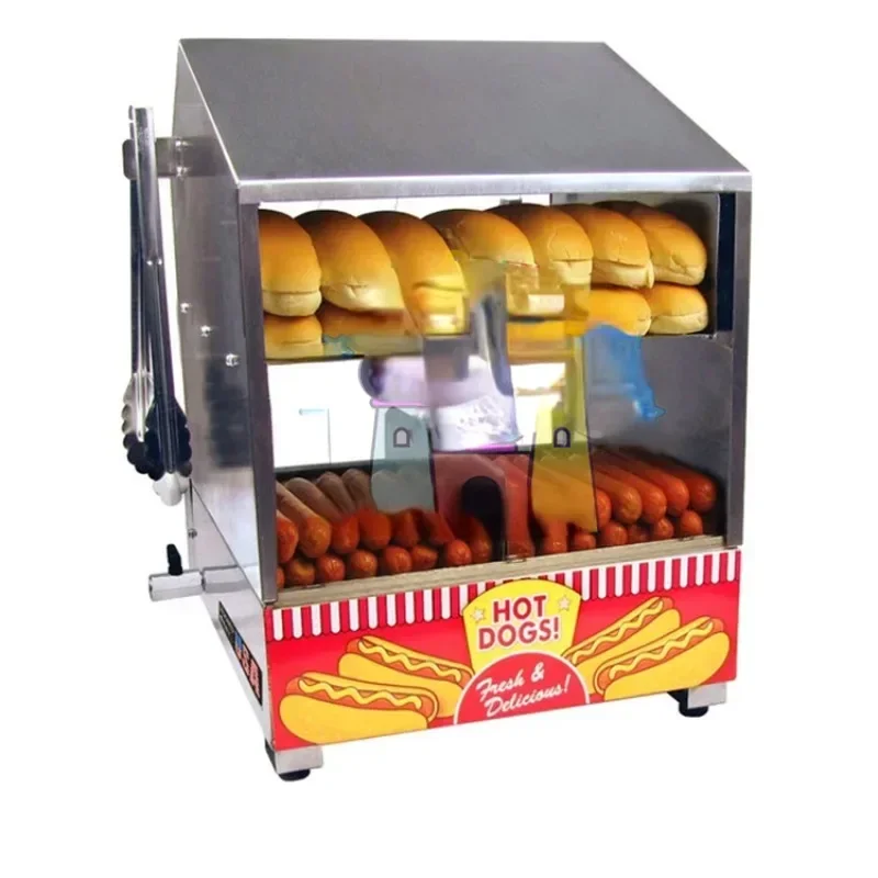 Commercial stainless steel paragon hot dog steamer machine with temperature control