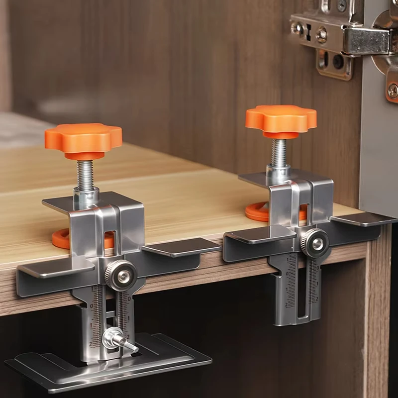 

Приспособление для монтажа дверей шкафа из нержавеющей стали, регулируемый зажим, деревообрабатывающий инструмент, точная шкала, инструмент для установки скрытых дверных петель