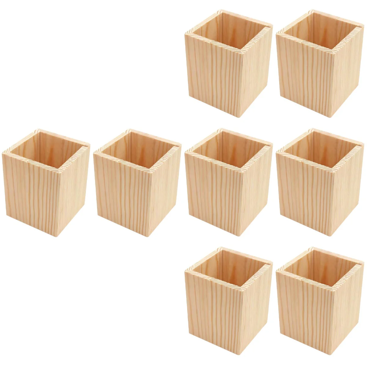 

4 Pack Container Pine Pen Holder Office Baby Kitchen Utensil Holders Wood Brush