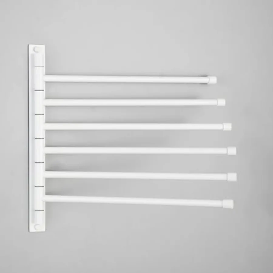 

Bathroom 6 Arms Swing Arm Towel Bars Wall Mount Bath Towel Rack Hanger Stainless Steel Towel Holder Organizer