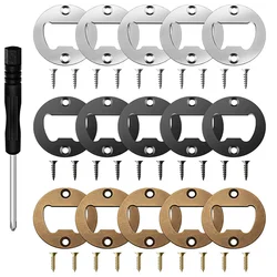 Bottle Opener Inserts Kit Stainless Steel Round Bottle Opener Inserts with Screws and Screwdriver for Bottle Opener DIY Mould