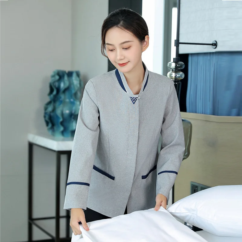 Cleaning Work Uniform Long Sleeve Hotel Room Housekeeping Staff Set Property Mall Floor Cleaning Aunt Autumn Workwear
