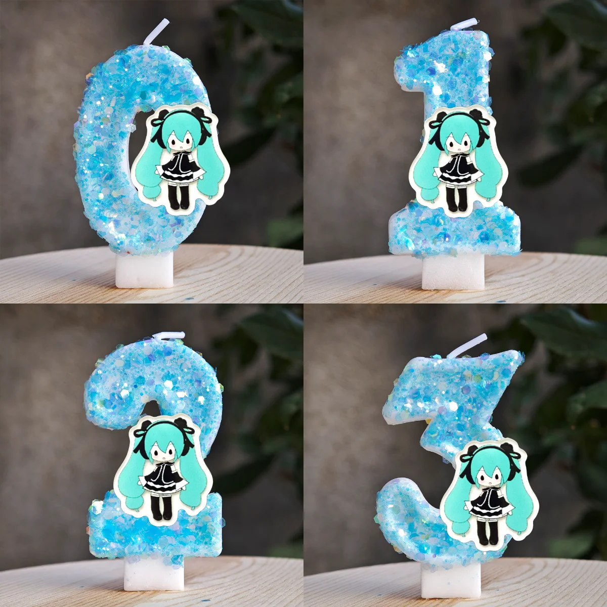 Anime Hatsune Miku Kuchenkerzen Geburtstagsparty-Dekorationen Niedliche Cartoon-Kuchendekoration Zubehör für Kinder-Fans Geschenk