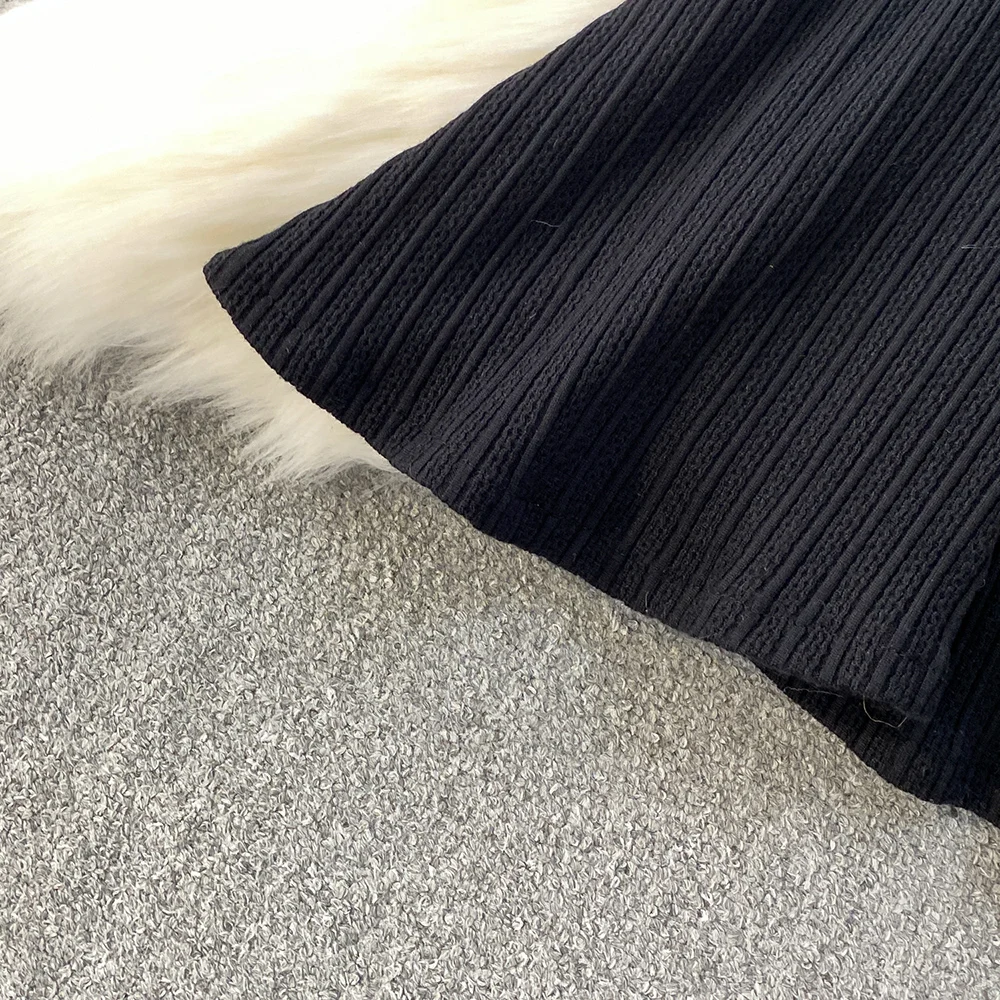 TWOTWINSTYLE Chinese Style Vintage Slimming Dresses For Women Round Neck Long Sleeve High Waist Casual Dress Female KDR555023