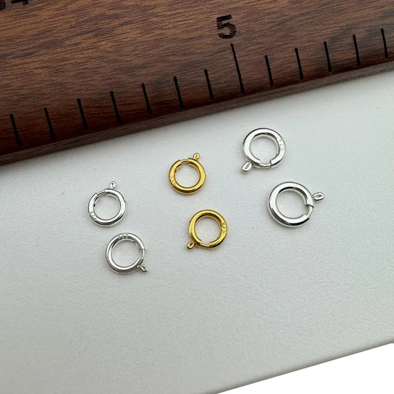 1PCS 925 Solid Sterling Silver 5mm 6mm Clasp DIY Jewelry Accessories Making Components Connector Necklace Bracelet