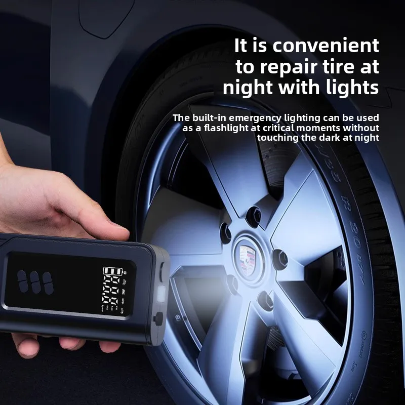 Bomba de ar para carro e fonte de alimentação de emergência combinada de banco de potência para carros