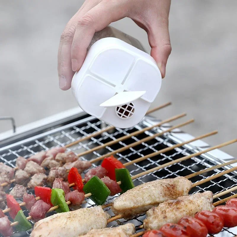 4-In-1 Transparent Plastic Seasoning Jar Salt and Pepper Spice Seasoning Box for Cooking BBQ