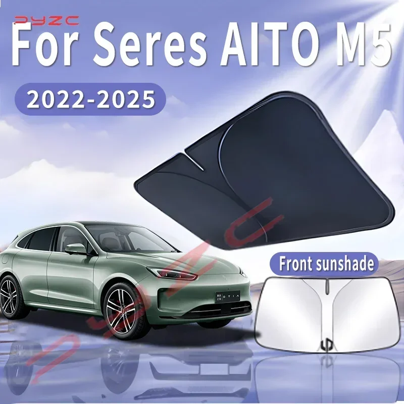 Car Sun Visor For Seres AITO M5 2022~2025 2023 2024 Front Windshield Sunshade Heat Insulation Summer Cooling Auto Accessories