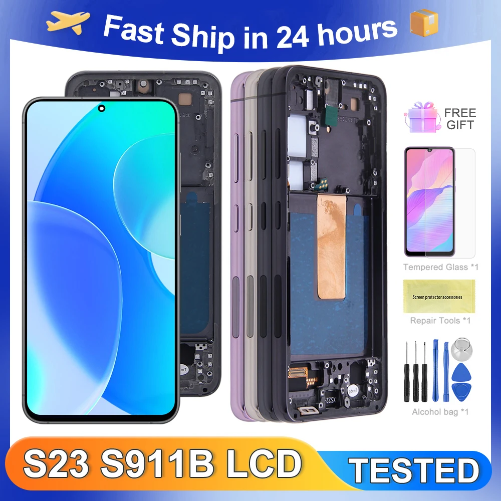 

Tested S23 5G For Samsung For S23 S911B S911U S911W S911N S911E LCD Display Touch Screen Digitizer Assembly Replacement