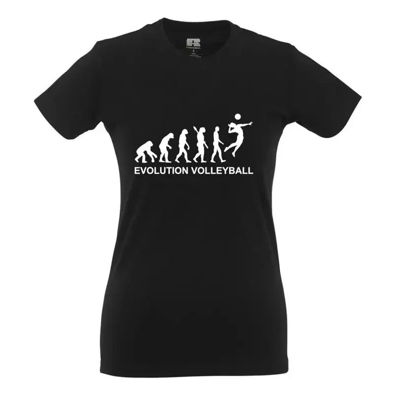 Evolution vollyball  fun  funny  sayings  girlie shirt