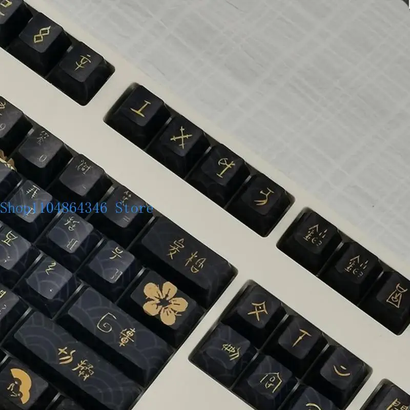 

5asd 108Pcs PBT Dawns Theme Keycap Dye Sublimations Keycaps Cover for Keyboards