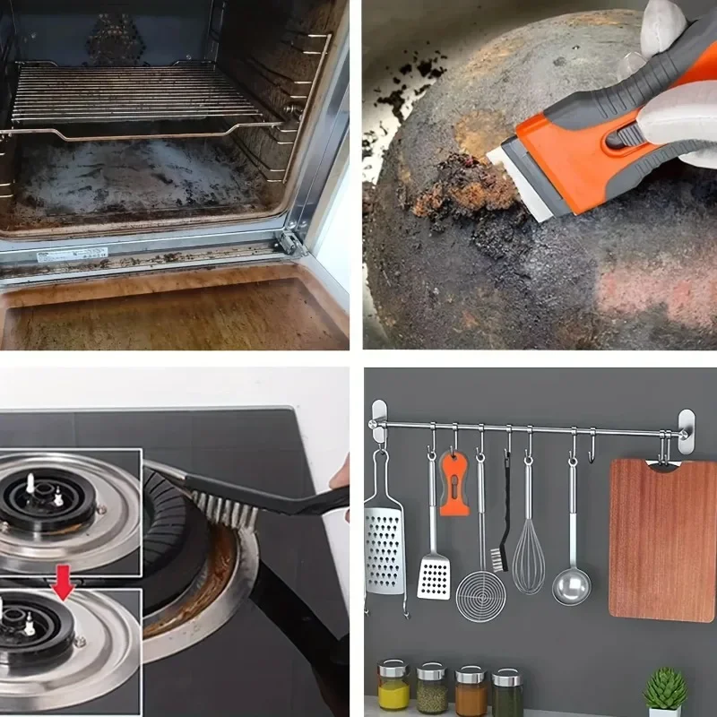 1/2 Set Glue Removal Blade with 10 Blade Telescopic Adjustment Knife Cleaning Scraper Tool for Removing Labels Stickers Hardware