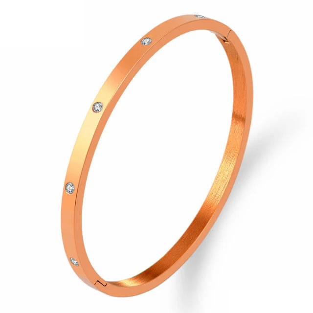 Nibastar Holle Ster Armbanden & Bangles Voor Vrouwen Mode Rvs Zoete Romantische Armband Rose Gouden Kleur Sieraden Cadeau