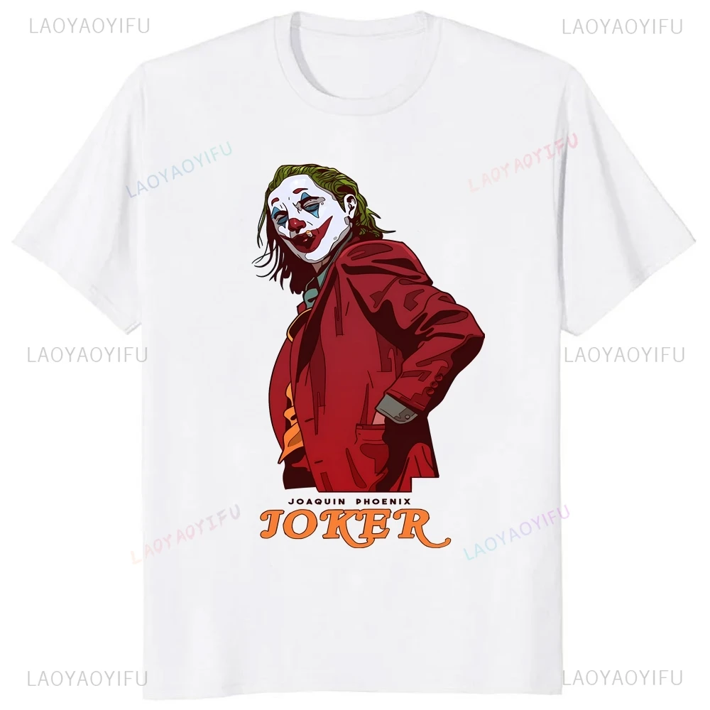 Movie Joker Fashion Vintage Print T-shirt Movie Joker Neutral Trend Harajuku Short Sleeve Unisex Shirt Graphic Oversized T-shirt