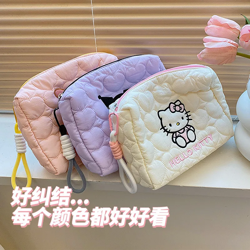 Новая косметичка Sanrio, пенал в стиле аниме Kuromi Cinnamoroll My Melody, кошелек для монет, женские косметички, подарок